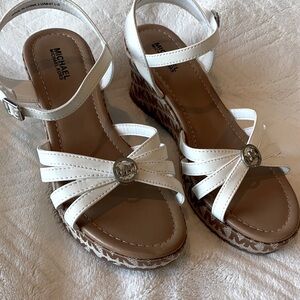 NWOT Michael Kors white wedge sandals size 3 GORGEOUS perfect!